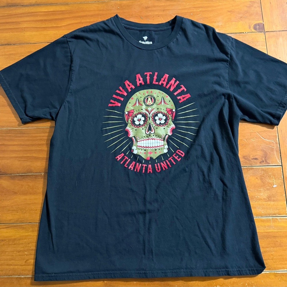 Atlanta United Black Sugar Skull Graphic Soccer T-Shirt